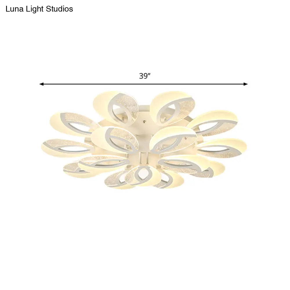 Contemporary Flush Mount Fan Ceiling Light With Adjustable Acrylic Shade In Multiple Tones