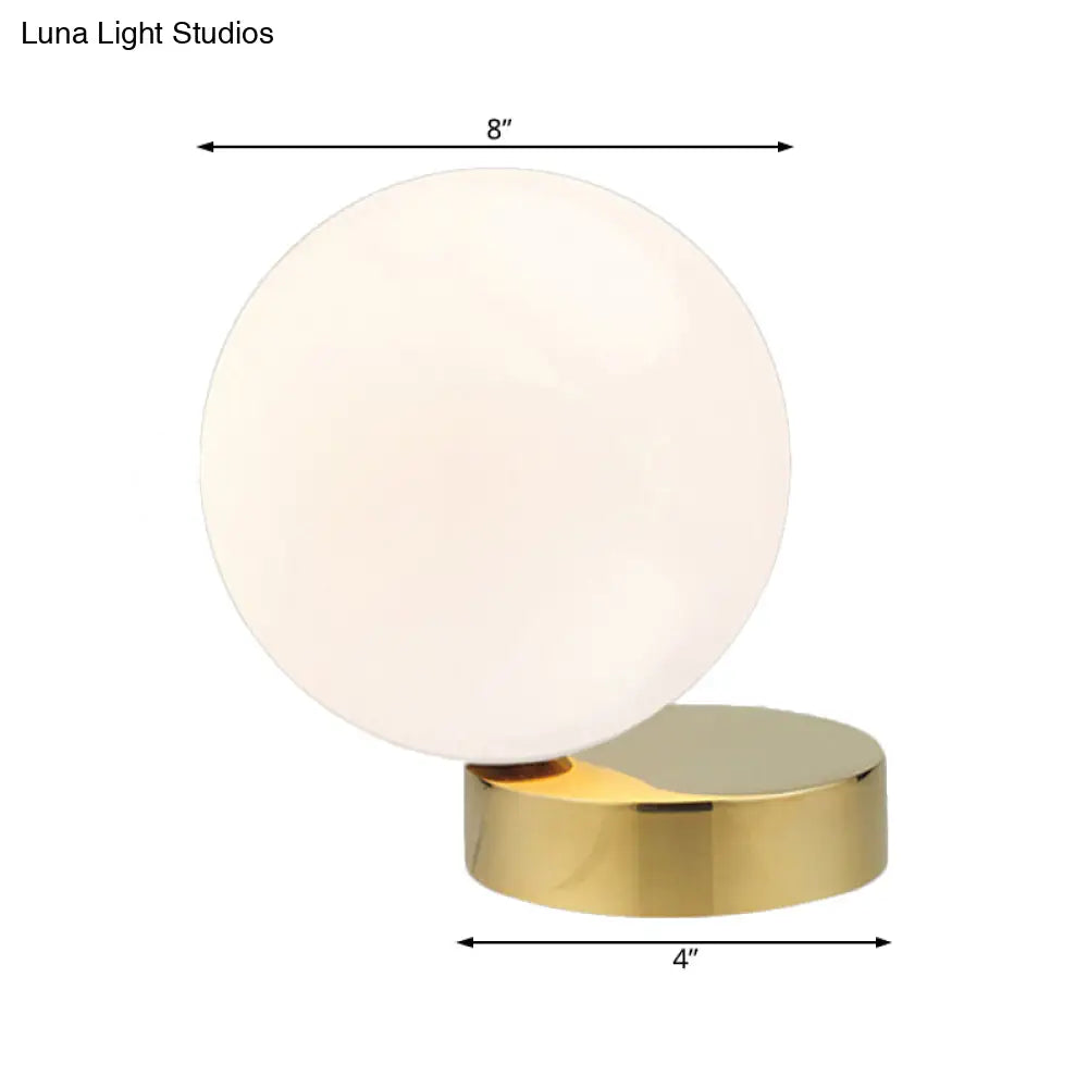 Contemporary Gold Finish Milk Glass Flush Mount Lighting - 6’/8’ W 1 Head Ceiling Light
