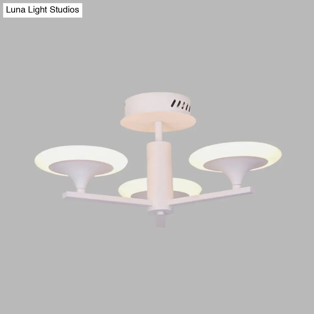 Contemporary Led Ceiling Lamp With Radial Design And Acrylic Shade In White/Warm Light