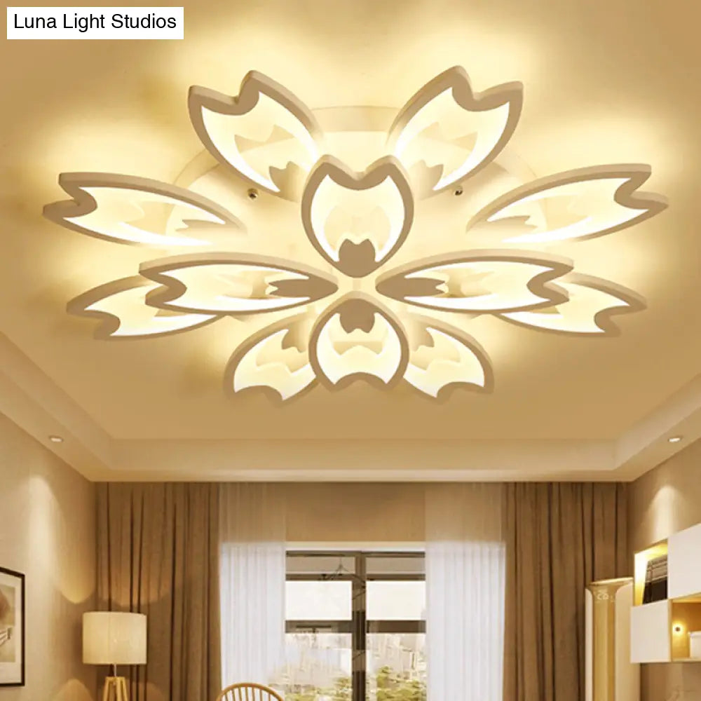 Contemporary Led Ceiling Light With Acrylic Buds - Warm/White/Natural Options 3/5/9 - Head Flush