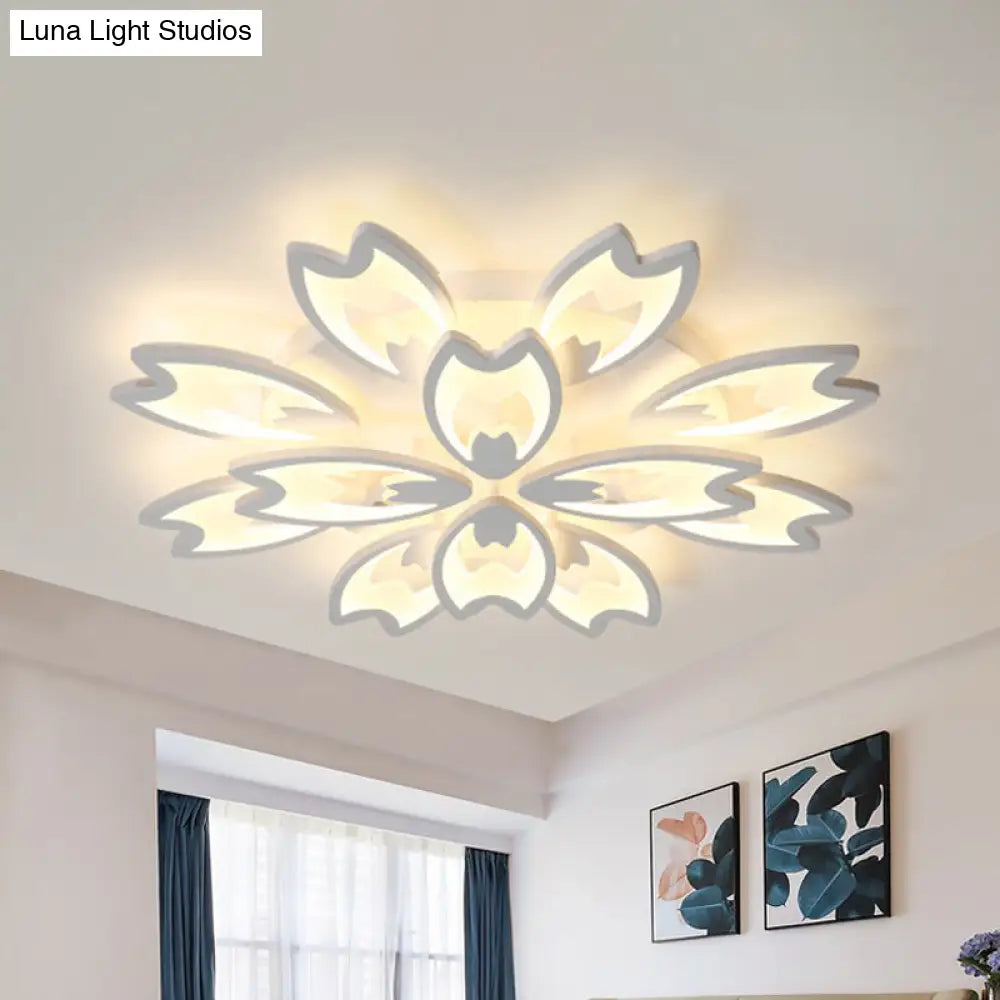 Contemporary Led Ceiling Light With Acrylic Buds - Warm/White/Natural Options 3/5/9 - Head Flush