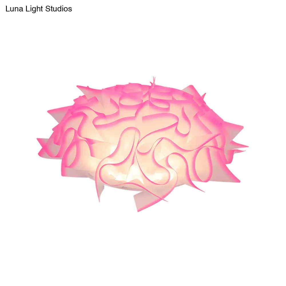 Contemporary Led Flush Ceiling Light With Twist Acrylic Shade - Vibrant Pink/Orange/Blue For
