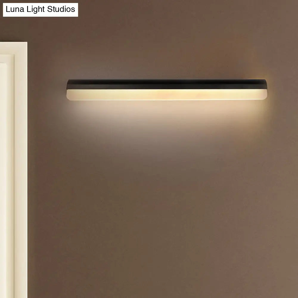 Contemporary Led Vanity Wall Sconce In White/Black Acrylic - 16/19.5/23.5 Wide