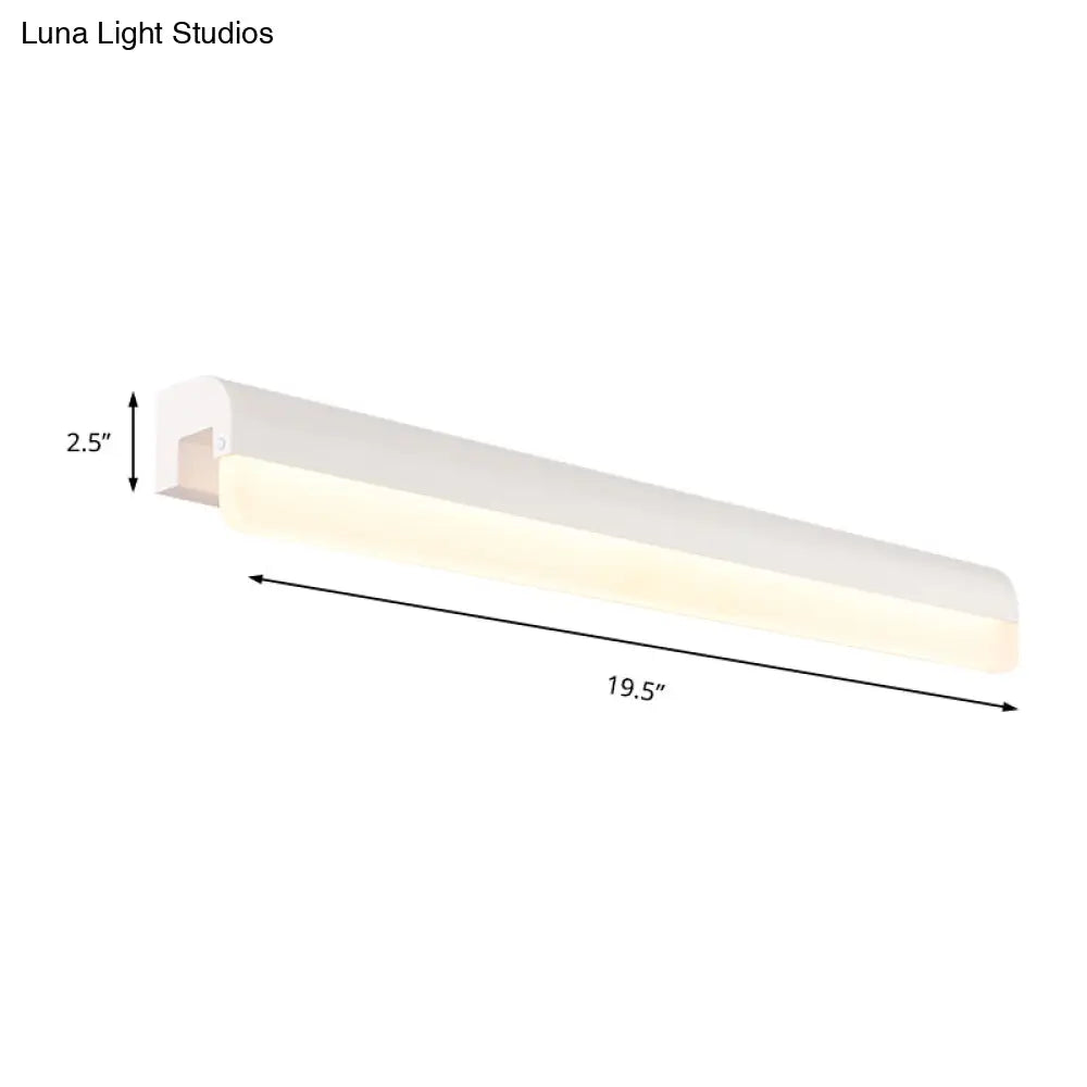 Contemporary Led Vanity Wall Sconce In White/Black Acrylic - 16/19.5/23.5 Wide