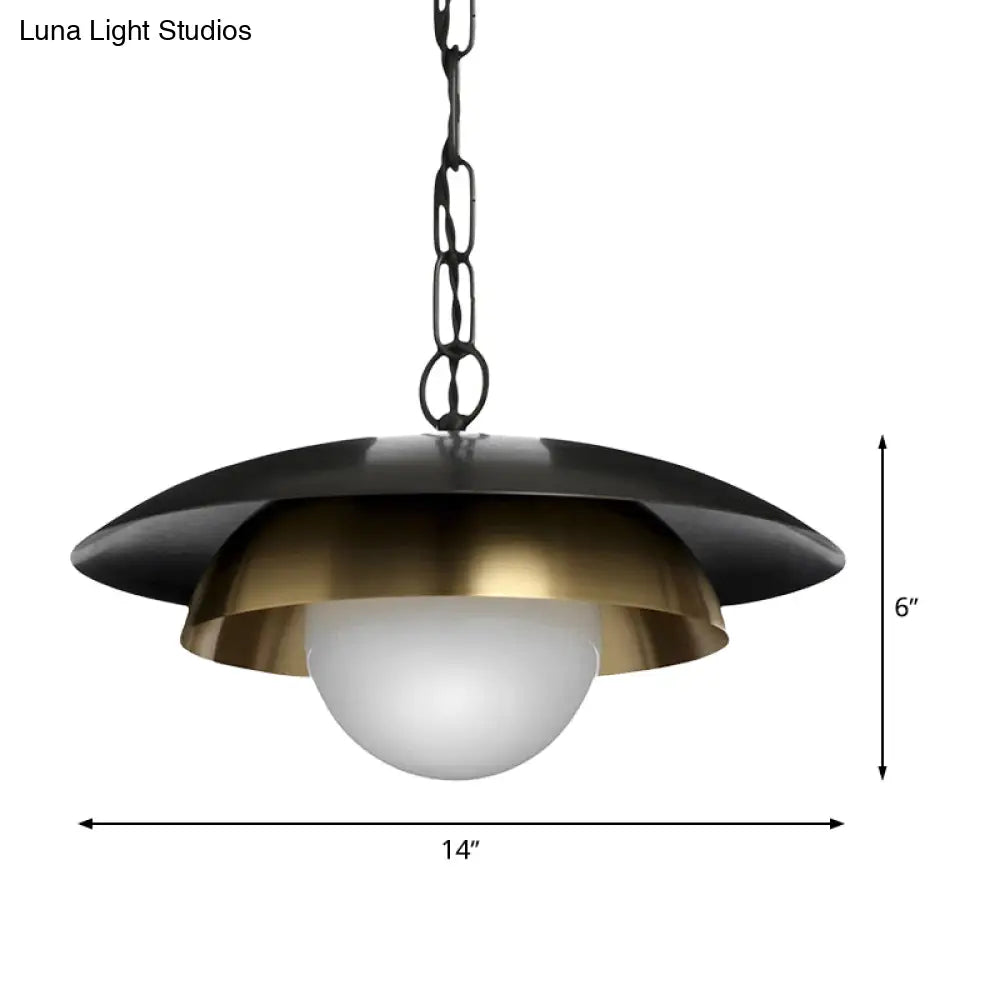 Contemporary Metal Ball Ceiling Lamp With 1 Brass Head For Porch Lighting