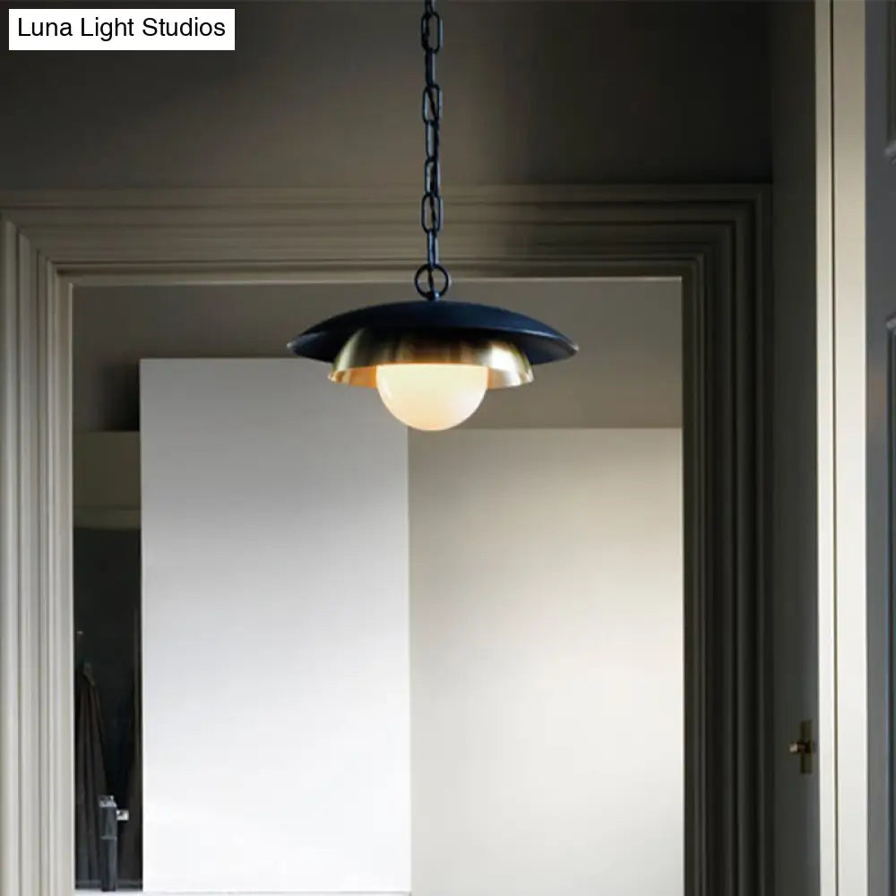 Contemporary Metal Ball Ceiling Lamp With 1 Brass Head For Porch Lighting