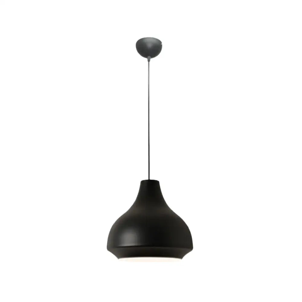 Contemporary Metal Gourd Pendant Ceiling Light - 1 Light - Grey/Black/Yellow Black