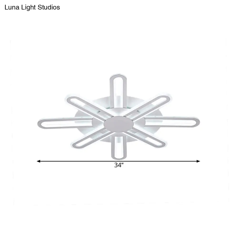 Contemporary Metallic Blossom Flush Mount Led Light In Warm/White - 29.5’/34’/30.5’ Wide