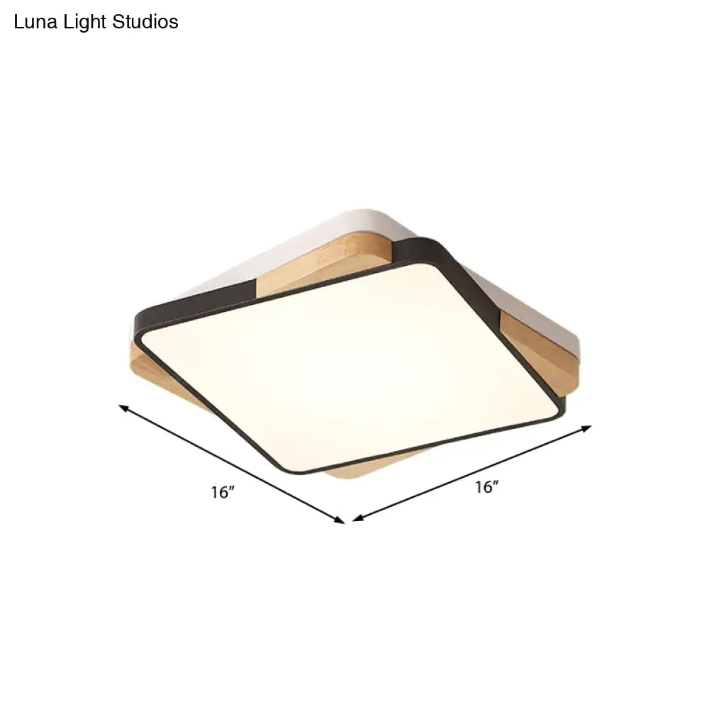 Contemporary Rectangular Acrylic Lighting Fixture - Flush Mount Ceiling Lights For Living Room