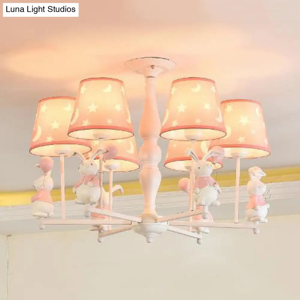 Contemporary Tapered Shade Hanging Ceiling Lamp - Stylish Fabric Light Fixture For Bedroom