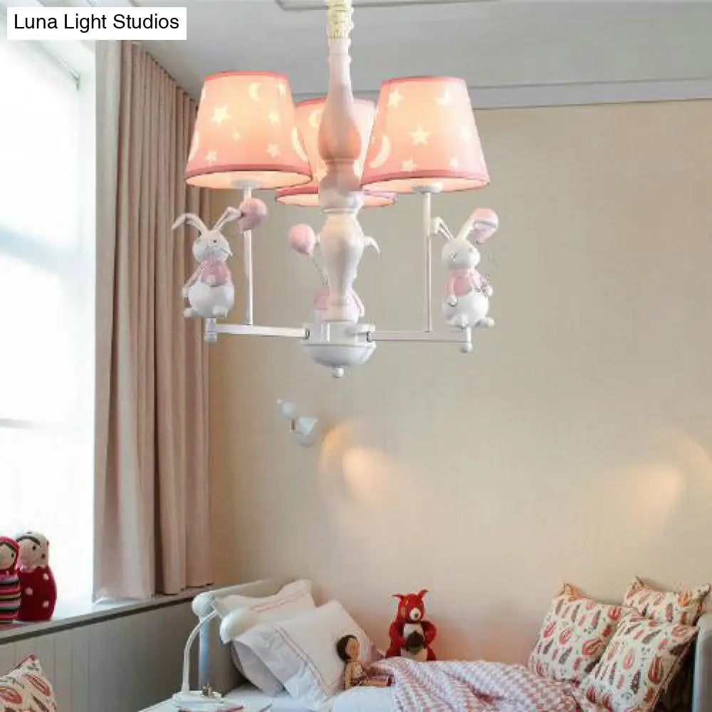 Contemporary Tapered Shade Hanging Ceiling Lamp - Stylish Fabric Light Fixture For Bedroom