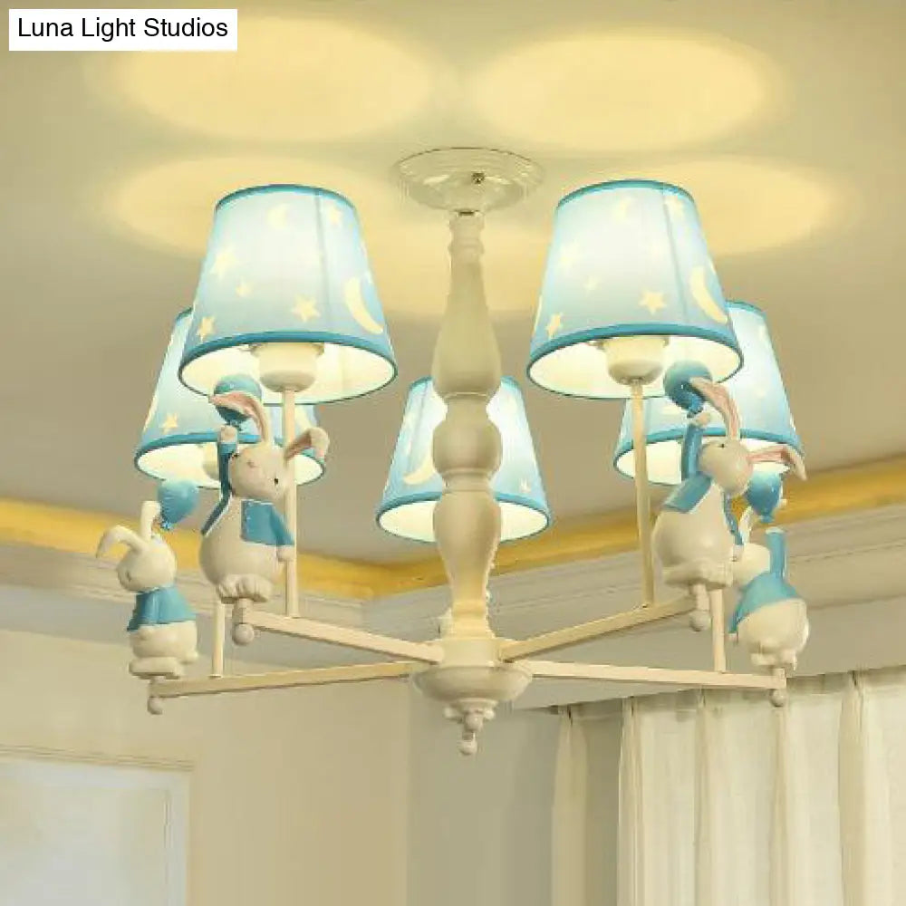 Contemporary Tapered Shade Hanging Ceiling Lamp - Stylish Fabric Light Fixture For Bedroom
