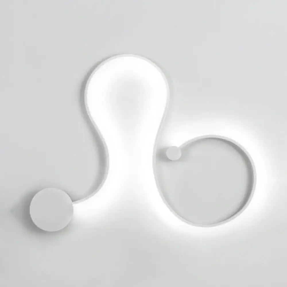 Contemporary Twist Led Wall Sconce - Black/White Warm/White Lighting White / Warm B