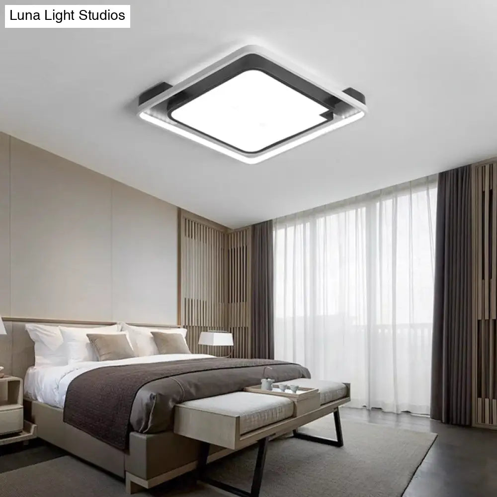 Contemporary Unique Bedroom Lighting Fixture - 16’/19.5’ 1 Head Round/Square Ceiling Light