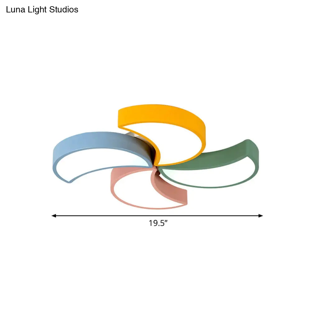 Crescent Shape Art Deco Ceiling Light Fixture: Acrylic Multi Color Flush Mount For Nursing Room