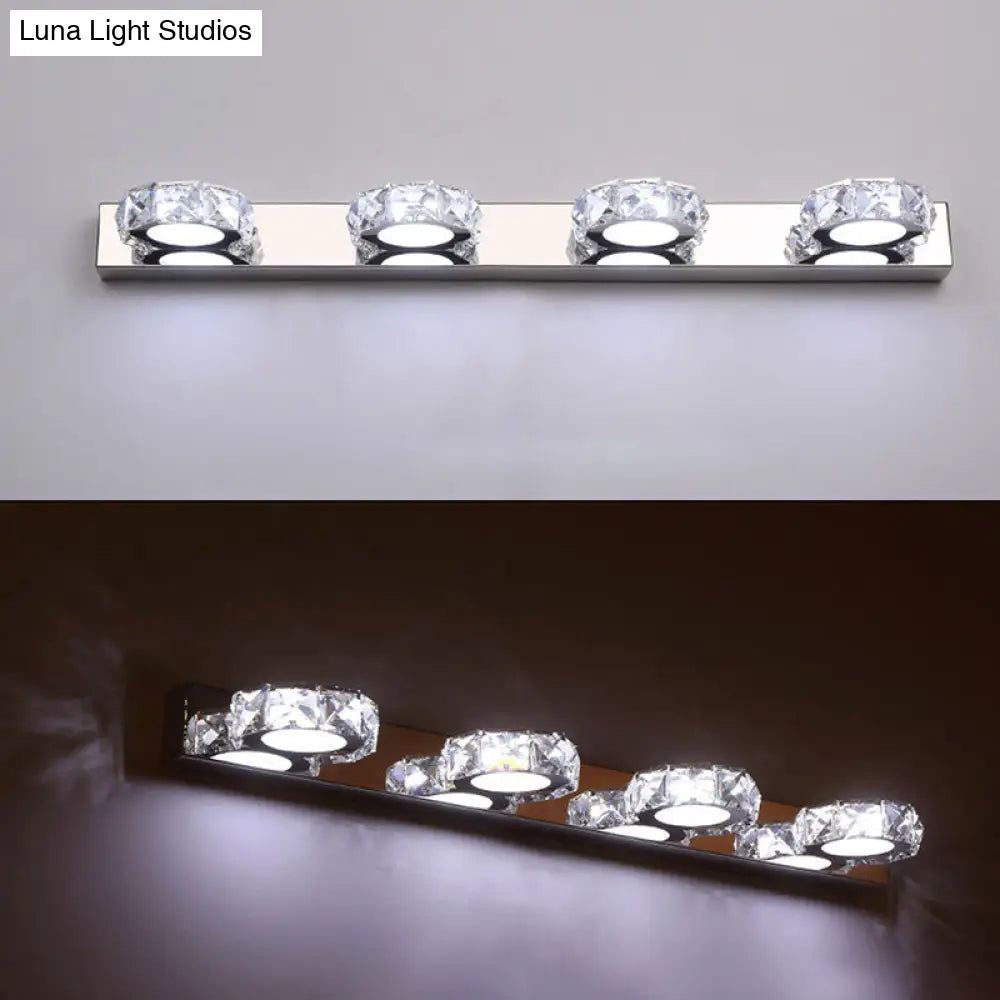 Crystal Circle Vanity Wall Light - Modern Minimalist Style For A Stylish Look