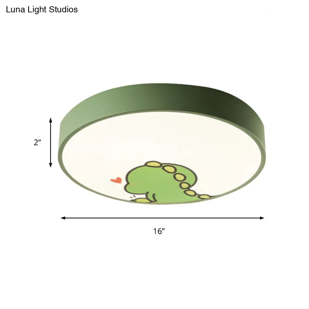 Dinosaur Themed Kid Bedroom Flush Mount Ceiling Light
