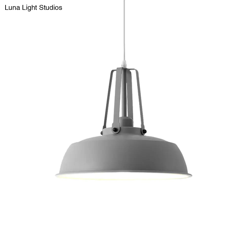 Drum Pendant Light Kit - Minimalist Metal 1 Light - Available in 14’’/18’’ Diameter - Black/White/Grey Hanging Lamp