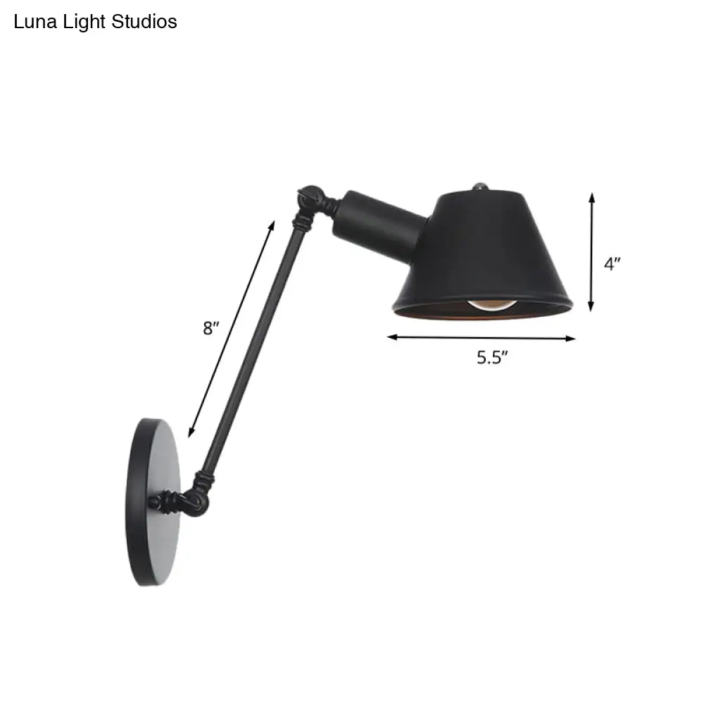 Farmhouse Black Iron Wall Lamp Sconce With Swing Arm - Bell Mount Light Fixture
Note: While It Is
