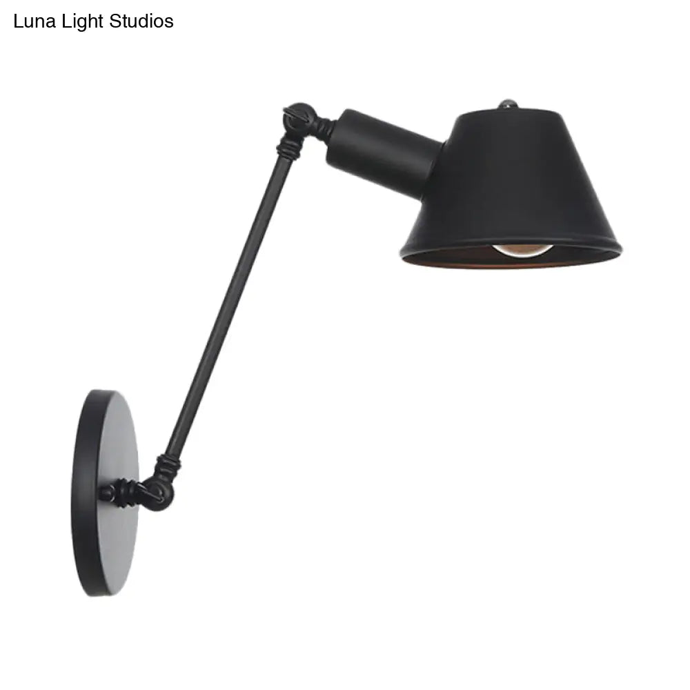 Farmhouse Black Iron Wall Lamp Sconce With Swing Arm - Bell Mount Light Fixture
Note: While It Is