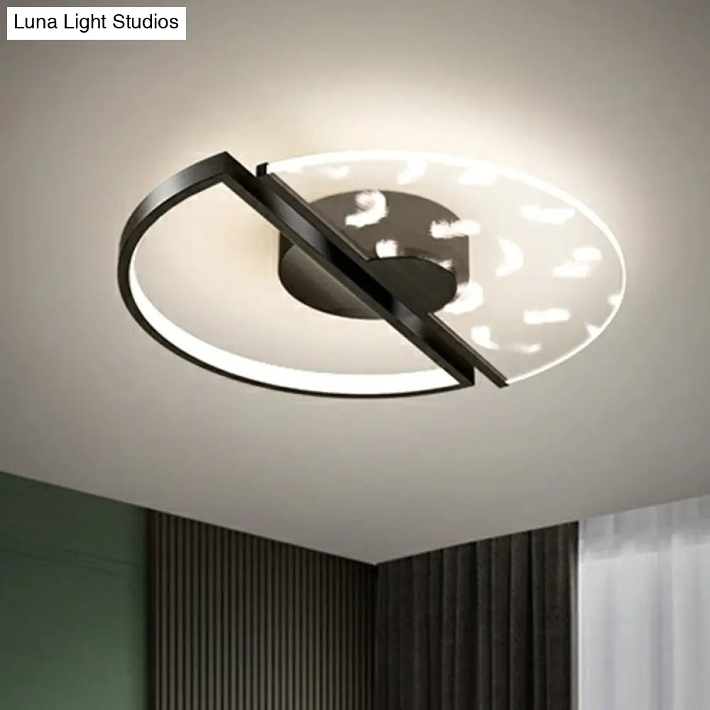 Feather Patterned Led Acrylic Ceiling Mount Flush Light