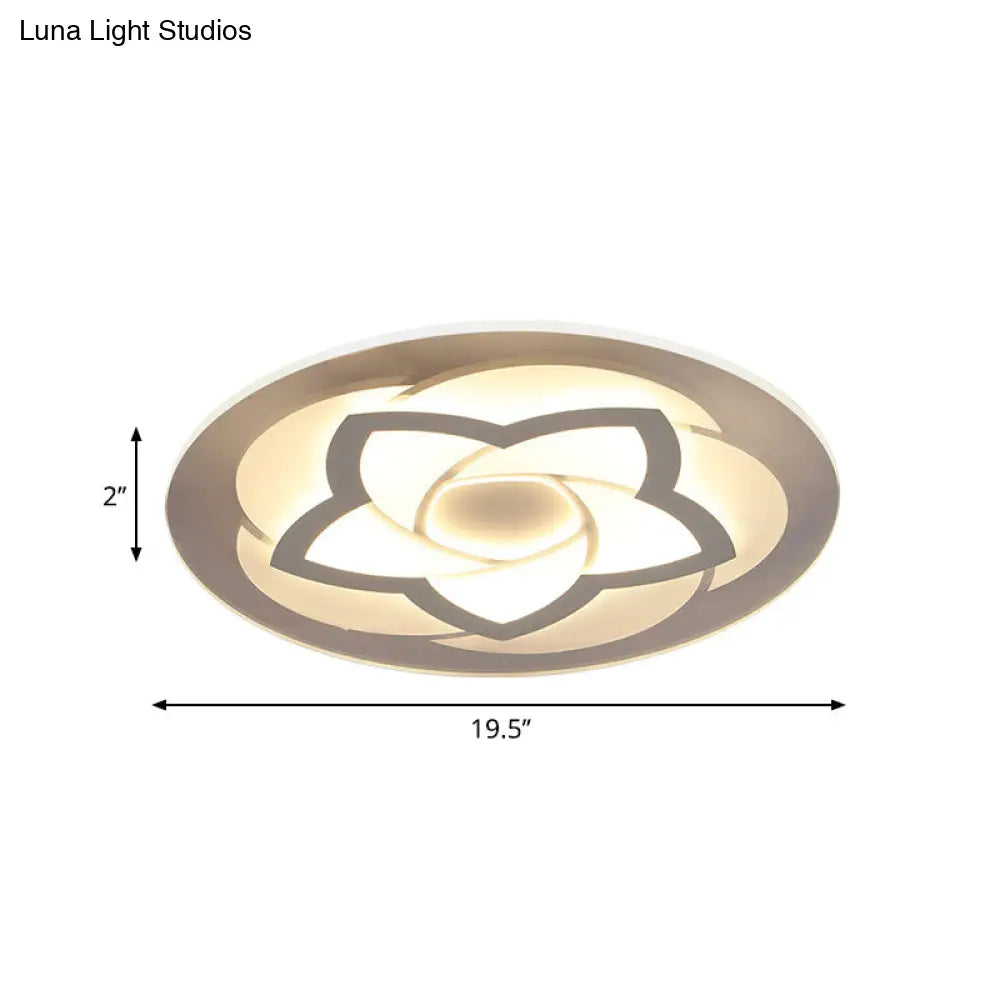 Flower Flush Light Modern Acrylic Ultra Thin Led Ceiling - Ideal For Bedroom 16’/19.5’/23.5’/29.5’ W