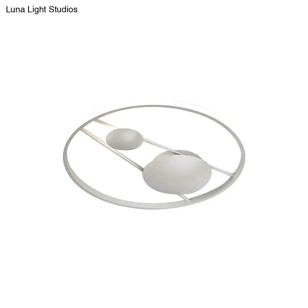 Geometric Led Ceiling Light Fixture Nordic Modern Flush Mount Lamp - 16’/19.5’ In Black/White
