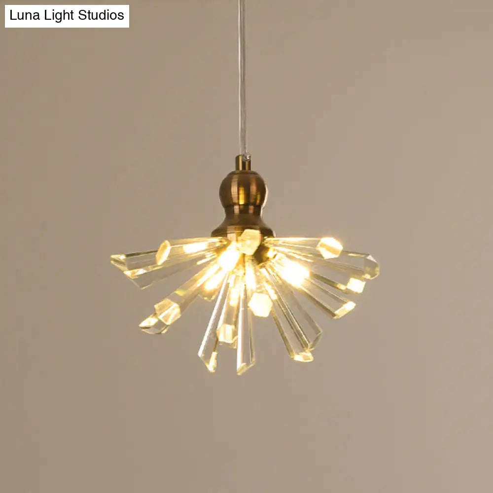 Gold Sputnik Crystal Glass Pendant Lights - 3/6 Modern Heads