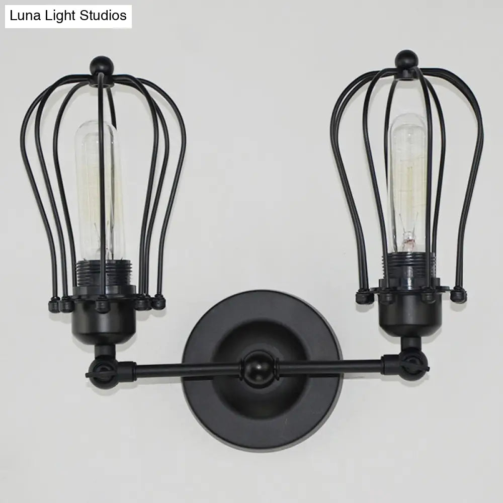 Industrial Style Vintage Double Vanity Wall Mounted Lamp For Bedroom Bathroom