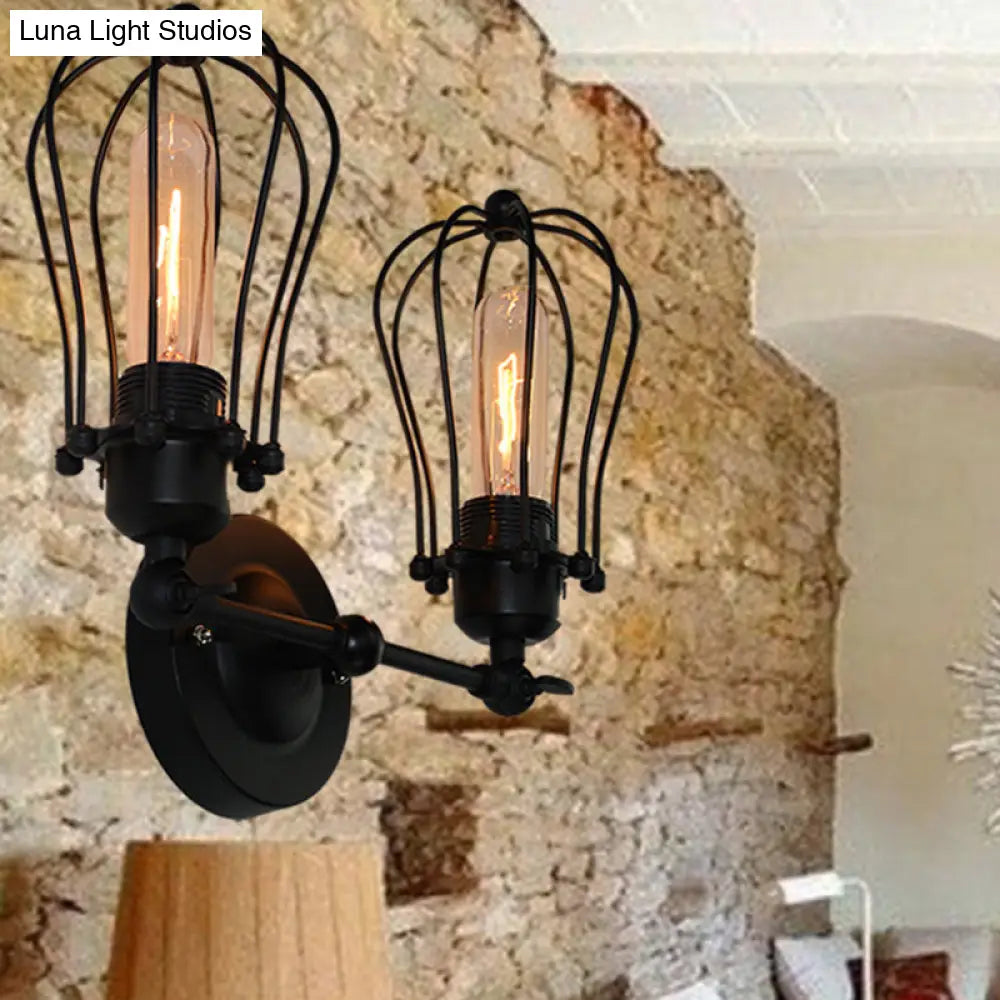 Industrial Style Vintage Double Vanity Wall Mounted Lamp For Bedroom Bathroom