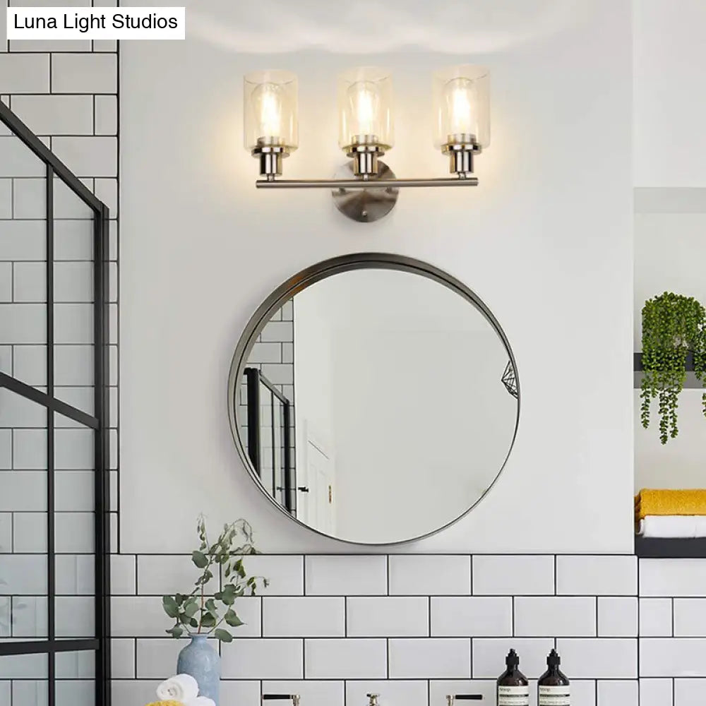 Industrial Vanity Mirror Wall Sconce With Dual Lighting For Bathroom - 3 Lights Up And Down