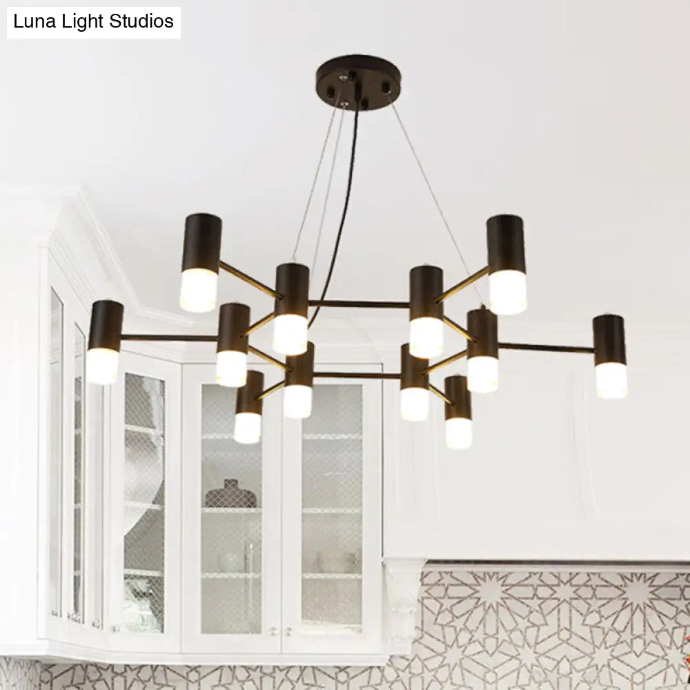 Julia - Black Modern Finish Hanging Light Honeycomb Metal Chandelier For Restaurant Cottage