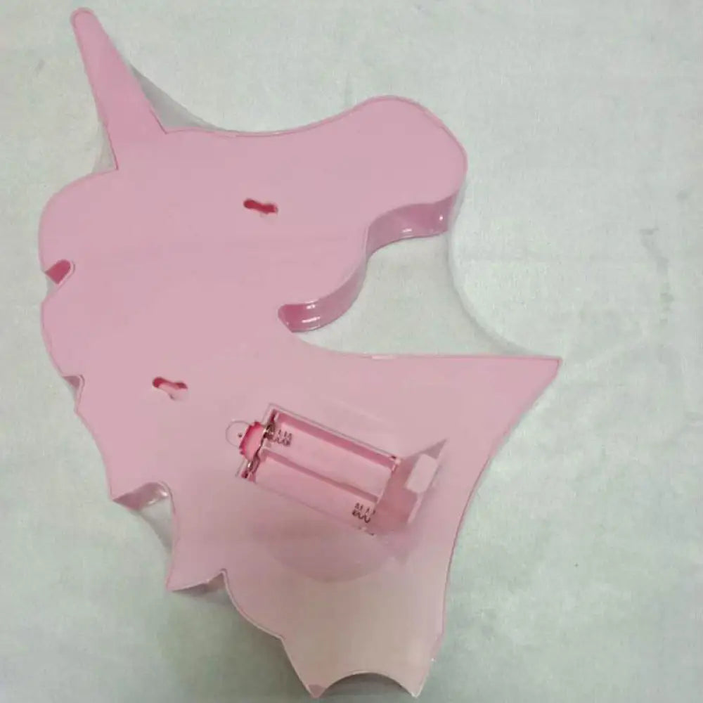 Kids Bedroom Led Animal Nightlight - Pink Plastic Battery-Operated Lamp With Fun Shape / Battery D