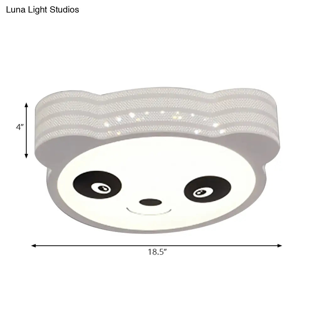 Kid’s Cartoon Flush Mount Ceiling Light: Modern Acrylic Fixture In White