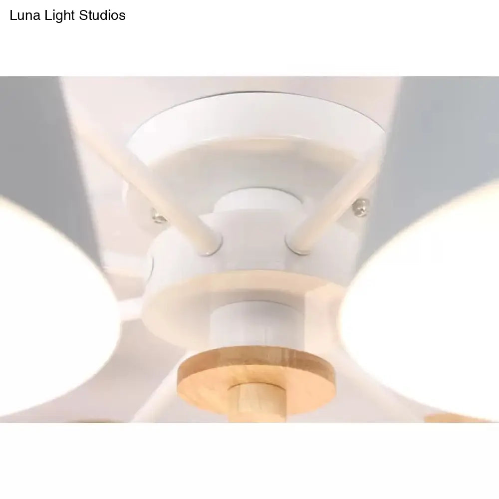 Kindergarten Foyer Chandelier: Bucket Shade Multi-Head Metal Hanging Light