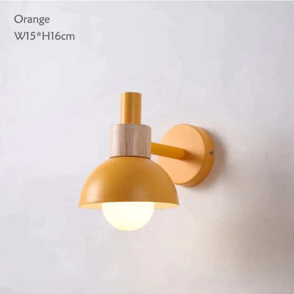 Leanne | Wooden Wall Lamp Orange Wall Lamp