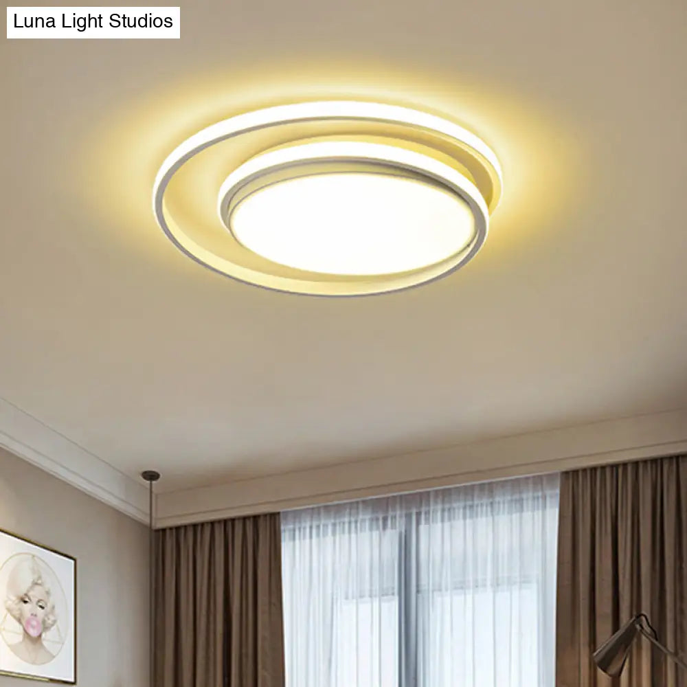 Led Flush Mount Ceiling Lamp: Intersecting Circles Shape Modern Simplicity Acrylic Cover – Ideal