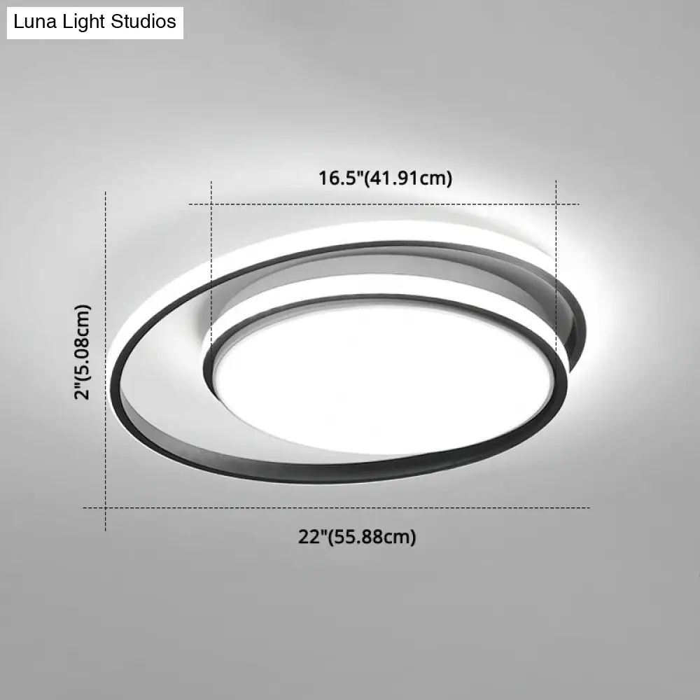Led Flush Mount Ceiling Lamp: Intersecting Circles Shape Modern Simplicity Acrylic Cover – Ideal