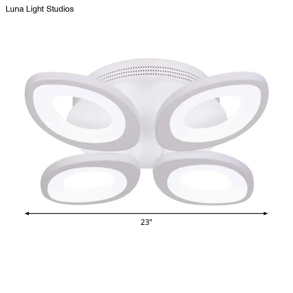Led Flush Mount Ceiling Light With Acrylic Shade And 4/5/8 Lights In Warm/White/Natural