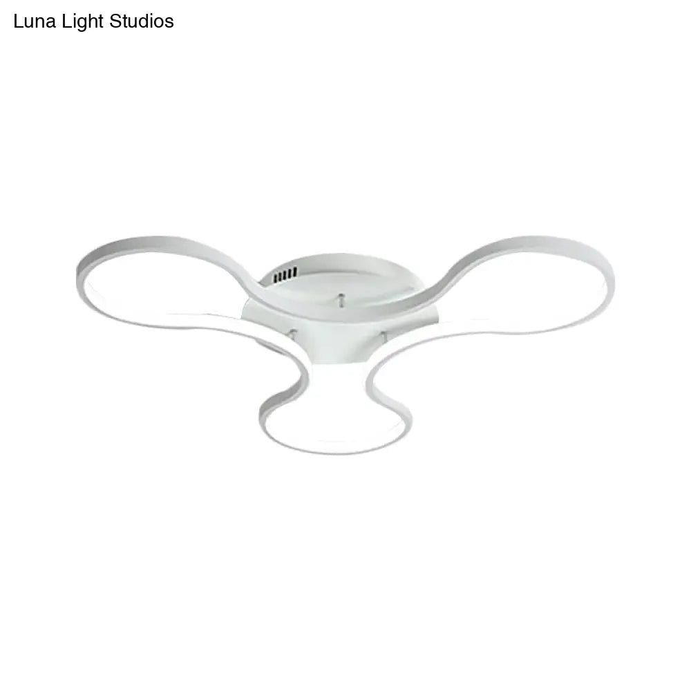 Led Flush Mount Light In Cool Fidget Spinner Shape For Boys Room - 23’/29’ Width Metal White