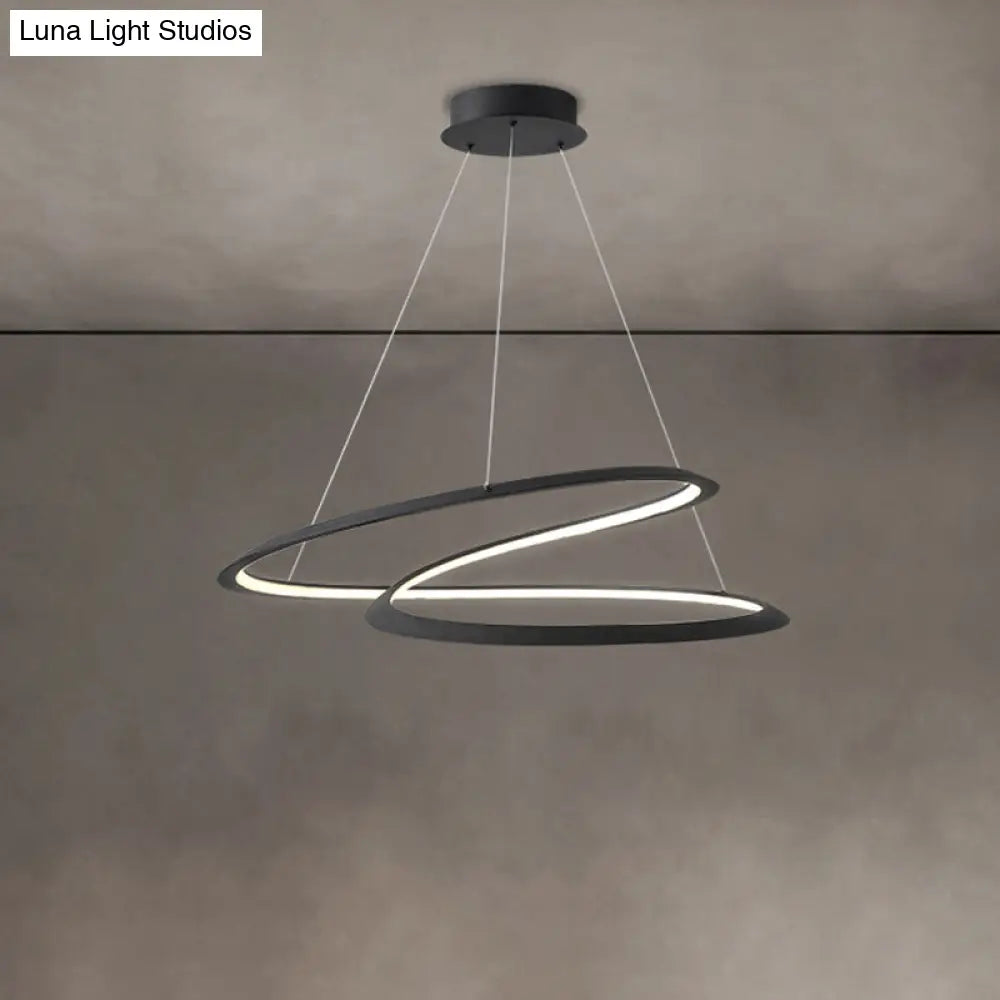 Led Pendant Chandelier With Contemporary Aluminum Shade - Minimalist Living Room Lighting