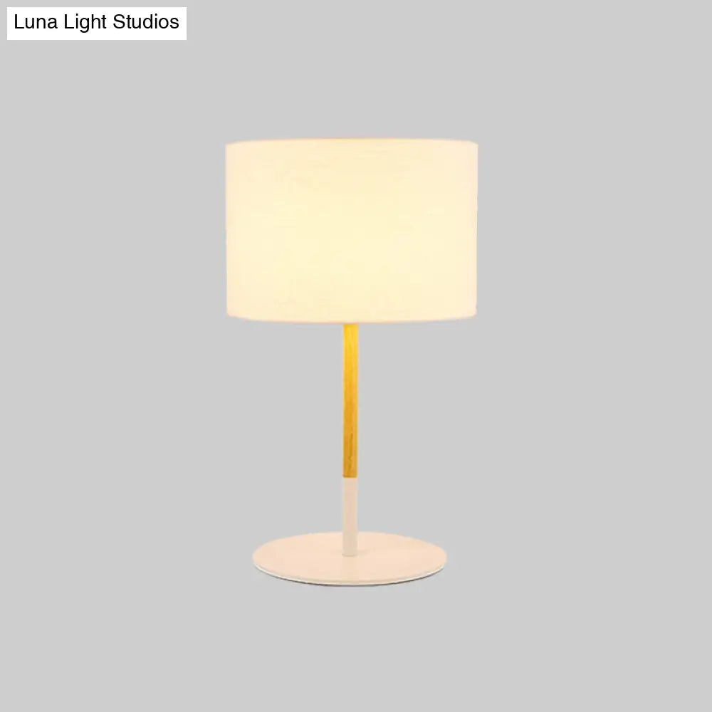 Lillian - Countryside Fabric Drum Shade Nightstand Lighting