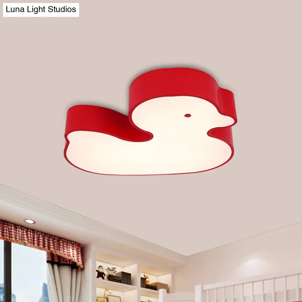 Little Duck Led Flush Mount Children’s Lamp With Colorful Acrylic Close To Ceiling Fixture