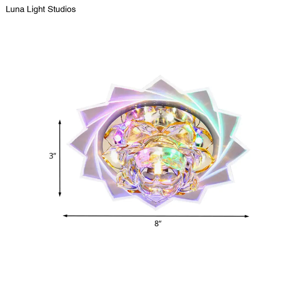 Lotus Led Crystal Ceiling Light For Modern Hallway
