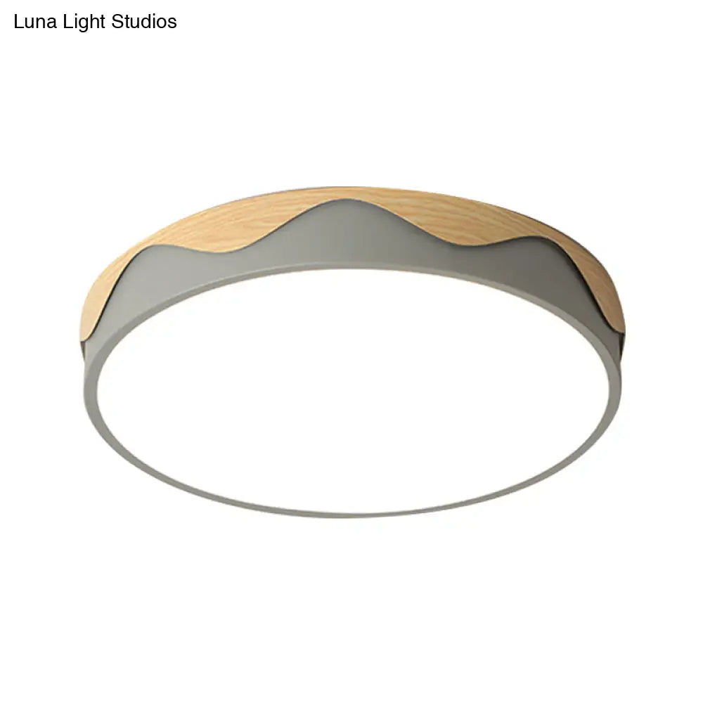 Macaron Acrylic Close To Ceiling Light - Rounded Thin Design 16.5’/20.5’ Wide Led Flush Mount