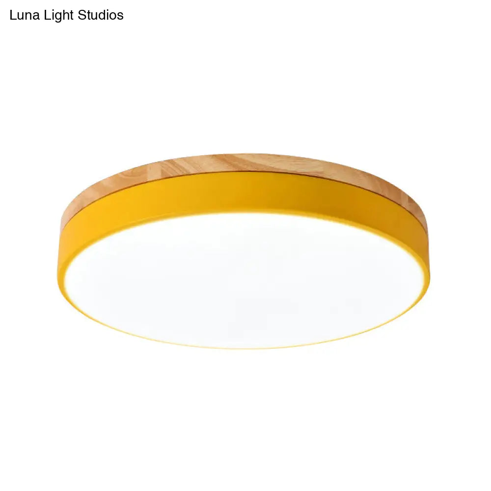 Macaron Loft Acrylic Ceiling Lamp: Candy-Colored Slim Circle Light For Child Bedroom
