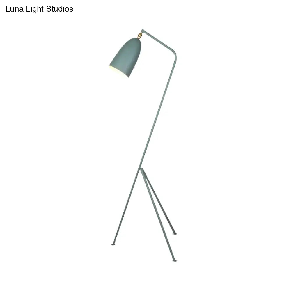 Macaron Loft Metal Floor Light With Domed Shade - One Bulb Candy Color Perfect For Meeting Rooms