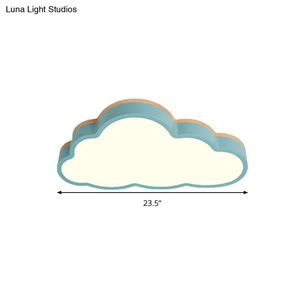 Macaron Loft Slim Panel Led Ceiling Lamp For Living Room With Acrylic Cloud Mount
