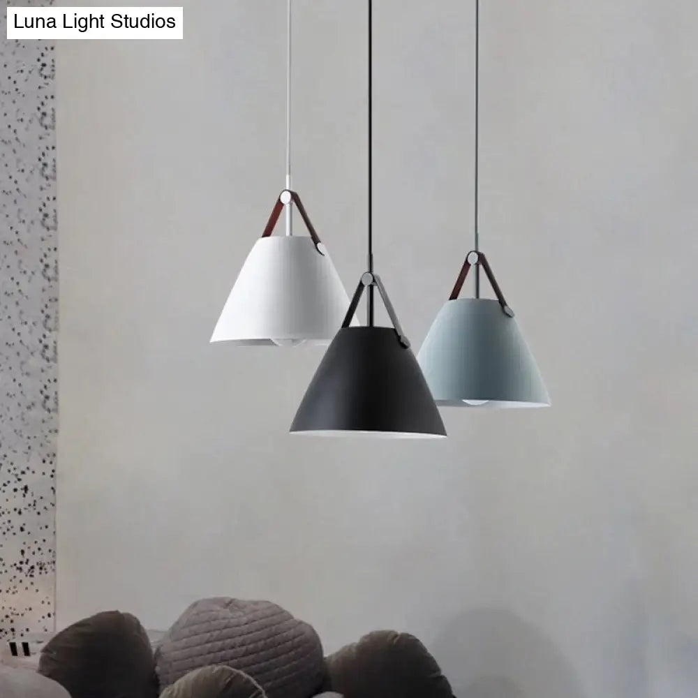 Metal Conical Suspension Pendant Ceiling Light - Minimalist Style For Living Room