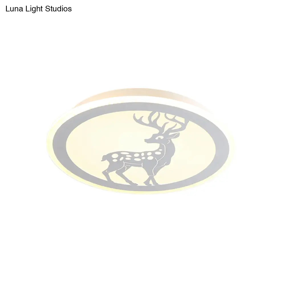 Metallic Led Bedroom Flush Mount Lamp With Moon Star And Heart Designs For Kids’ Rooms